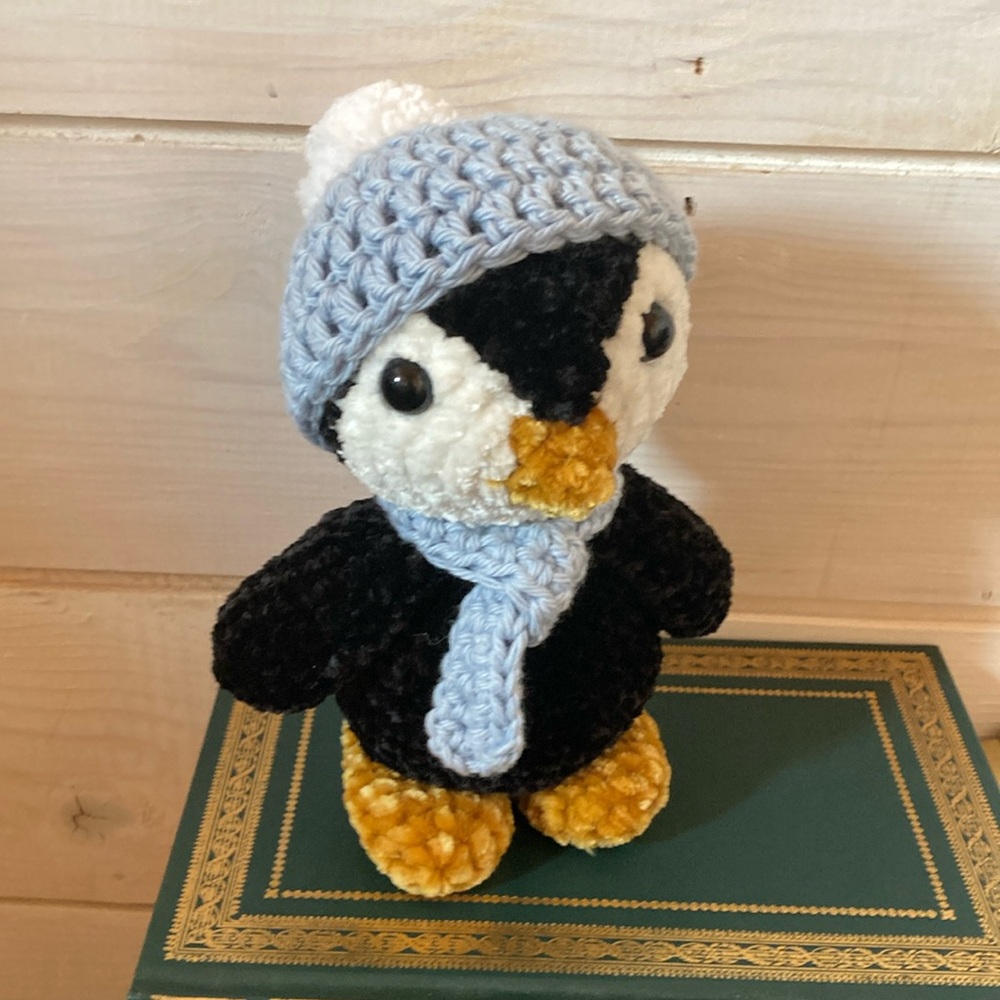 Handcrocheted Penguin with Scarf and Hat